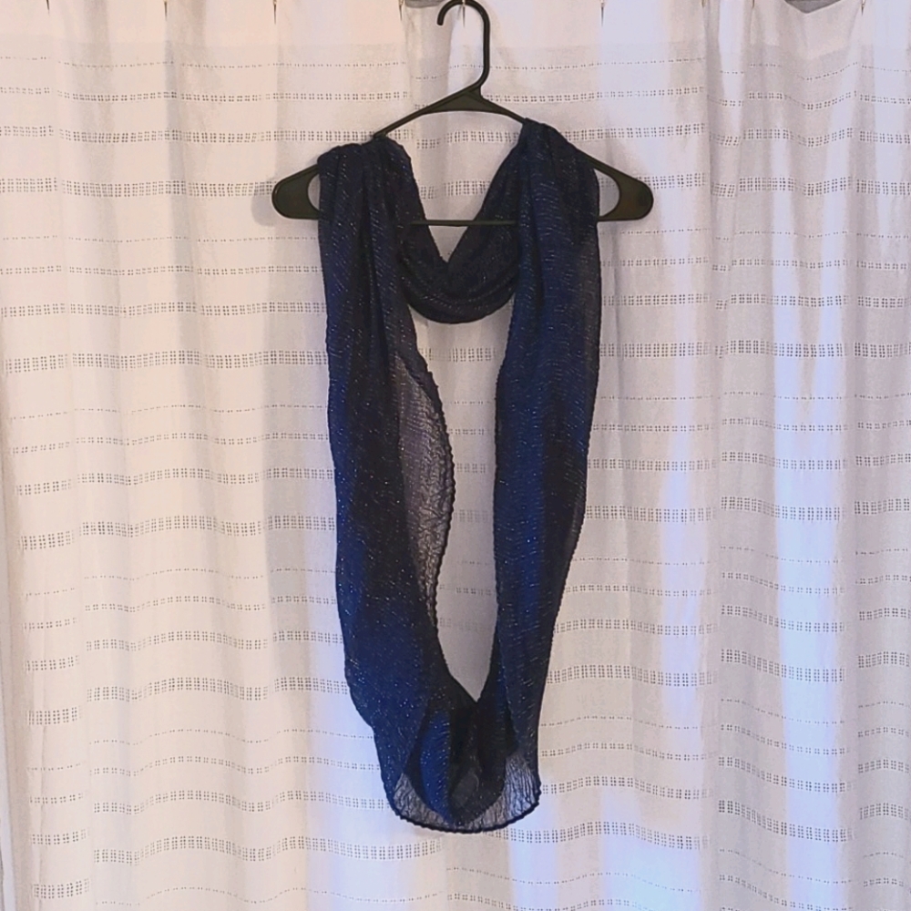 Navy blue and silver scarf
